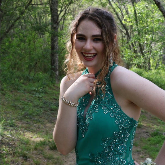 Beautiful Blue-Green Prom Dress - Picture 5 of 6